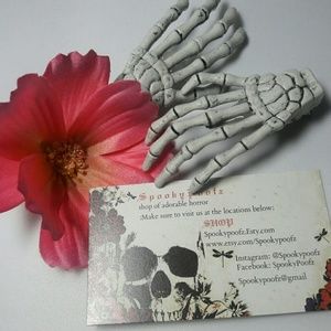 Skeleton hand barrettes